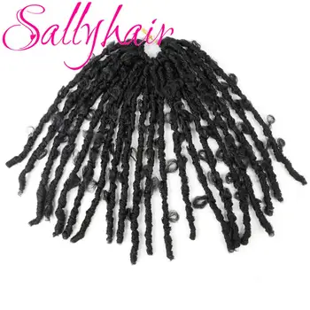 Sallyhair Sintetinių Drugelis Dirbtiniais Locs Nėrimo Nerijos Plaukų priauginimas 20 Vijų/pak 14inch Natūralus Juodas Plaukų Kasytės