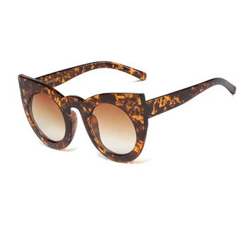 Saulės akiniai moterims 2019 Seksualus Leopard Cat eye akiniai nuo saulės moterims classic Vintage Juodi Moteriški akiniai
