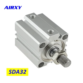 SDA 32mm kompaktiškas dvigubo veikimo stūmoklinis pneumatinio cilindro oro SDA32 5 10 15 20 25 30 35 40 45 50 75 100