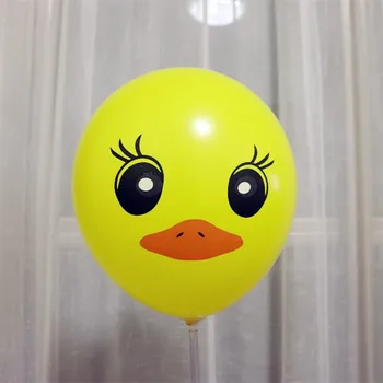 Spausdinti balionai gyvūnų 30pcs/lot12 colių storio apvalios geltona antis latekso balioną helio gimtadienio dekoro vaikas šalies ballon žaislas