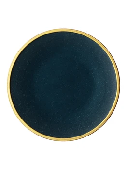 Tamsiai Žalios spalvos Keramikos Plokštės Indai Nustatyti, Aukso Apdaila plokštė SOUSPLAT Puodelis Dvigubai Ausies Dubuo