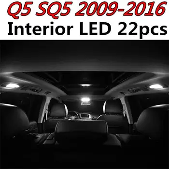 Tcart 22pcs Error Free Auto LED Lemputės Automobilių Salono Apšvietimo Rinkinys Skaitymo žibintai Priešrūkiniai Žibintai Audi Q5 SQ5 priedai 2009-2016