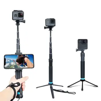 TELESIN 6 1 Ištraukiamas Selfie Stick Polių Nešiojamą Monopodzie su Besisukančiais Įrašą Nuimamas Trikojo Telefono GoPro Hero 9 8 7 6