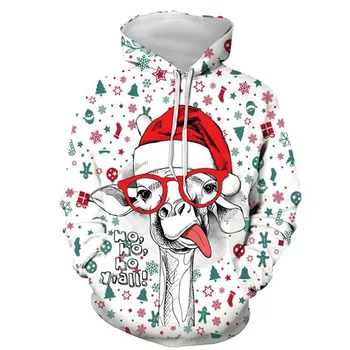 Unisex 3D Spausdinimo Gobtuvu Megztinis Naujovė Bjaurusis Kalėdų Džemperis Juokingas Kalėdų Megztinis (Puloveris Mėgėjams Drabužiai