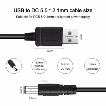 Universalus USB DC 5.5x2.1mm prijunkite maitinimo laidą su 10 jungtys maršrutizatoriai, mini gerbėjai, kalbėtojai, fotoaparatų, išmaniųjų telefonų, ir tt.