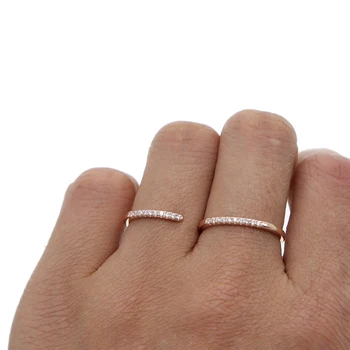 Untique cz rose gold subtilus žiedas-Ai raidžių formos, plonas, nedidelis žiedas infinity cz asfaltuotas dviejų pirštų reguliuojamas žiedo didmeninė no8 žiedas