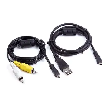 USB Duomenų +A/V TV Vaizdo Kabelį, Laidą Nikon Coolpix L28 L27 S1100 pj L840 Fotoaparatas