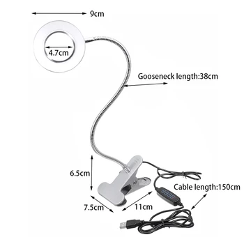 USB Power LED Knygą Šviesos Stalo Lempos Lankstus Lovoje Skaityti Knygą Šviesos Stalo Lempa Studijų Kambario, Miegamojo Clip-Ant Rašomojo Stalo, Šviesai