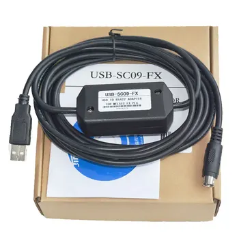 USB-SC09-FX Mitsubishi PLC Programavimo Kabelį FX0N FX1N FX2N FX0S FX1S FX3U FX3G Serija Ryšio Kabelis windows7/10
