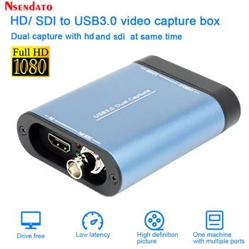 USB3.0 60FPS DUAL SDI HD Vaizdo Įraše Užfiksuoti SDI HD USB 3.0-2.0, HD Vaizdo Įrašymo Dėžutės Raktą Žaidimas Live Transliacijos Transliacijos