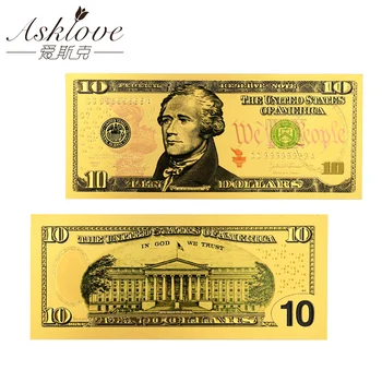 USD Banknotų Aukso Folija Amerikos Padirbtų Banknotų JAV Dolerio Banknotai 24K Auksu Netikrą Valiuta Pinigų, Suvenyrų Kolekcija Dovanos