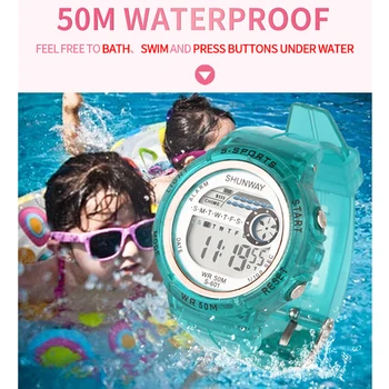 Vaikai Elektroninių Žiūrėti Skaitmeninę Mados Plaukimo Sporto Laikrodžiai Silikono Guma Berniukų, Mergaičių LED Watchband Vaikai Laikrodis Dovana 601