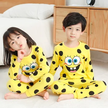 Vaikai Pižama 2019 M. Rudenį Mergaitės Berniukai Sleepwear naktiniai drabužiai Kūdikiams, Kūdikių Drabužiai Gyvūnų Animacinių filmų Pajama Komplektai Medvilnės Vaikų Pižamos