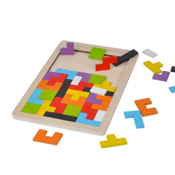 Vaikams, Žaislai, Mediniai Tangram/Dėlionės Valdybos Puzzle Brain Kibinimas Įspūdį Tetris Žaidimas Švietimo Kūdikis, Vaikas, Vaikų Žaislas