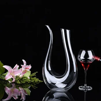 Vyno Decanter U Formos Švino-Nemokamai Premium Krištolo ir Stiklo Vyno Grafinas Crystal Clear Decanter B Klasės (1300-1500ML)