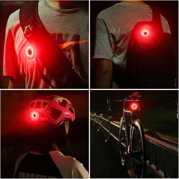 WasaFire Dviračių šviesos Smart Stabdymo Režimas Dviračio Lemputė USB Įkrovimo dviratį led žibintuvėlis žibintas Galinis Dviračių, Jojimo, užpakalinis žibintas