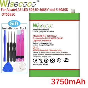 Wisecoco 3750mAh TLp027AJ Baterija Alcatel TCL 750 X1 PLIUS A5 LED 5085D 5085Y Telefonas +Sekimo Numerį