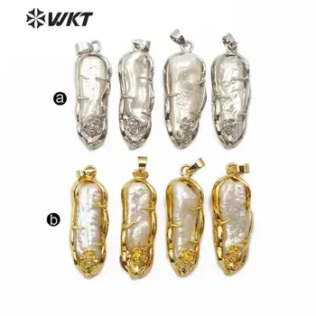 WT-JP160 WKT Gamtos Baroko Perlas Aukso Electroplated Pakabukas Moterų Mados Karoliai Pakabukas Papuošalai
