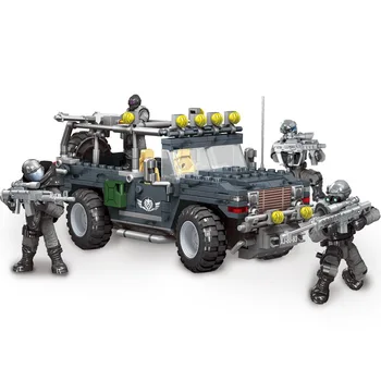 WW2 Serija Karinių Muito Mini SWAT Jeep Automobilių Kareiviai Duomenys Armijos Ginklus, Ginklus, Nustato Modelį, Statyba Blokai Modelis Lėlės Plytų Rinkinys
