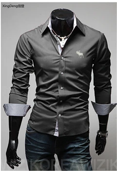 XingDeng vyriški Laisvalaikio karšto pardavimo Marškinėliai mados rudens-pavasario Drabužių ilgomis Rankovėmis vieną krūtinėmis marškinėliai