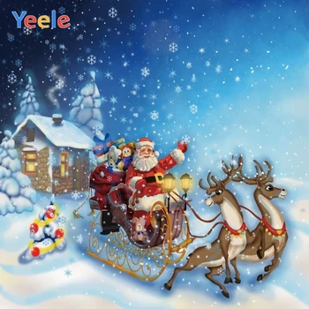 Yeele Sniego, Kalėdų Senelio Elnias Namas Rogės Eglutė Kalėdų Photophone Fotografija Tapetai Fotografijos Backdrops fotostudija