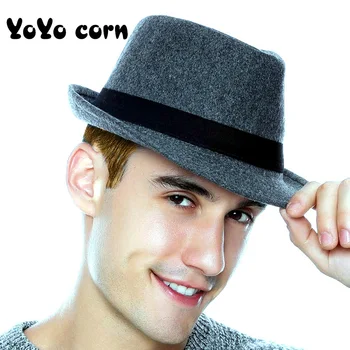 Yoyocor ponas hat džiazo skrybėlę unisex Anglija retro mažas skrybėlę atsitiktinis etape skrybėlę Viršų skrybėlę, saulės, skrybėlę, vyriški ponas hat, artimųjų ir