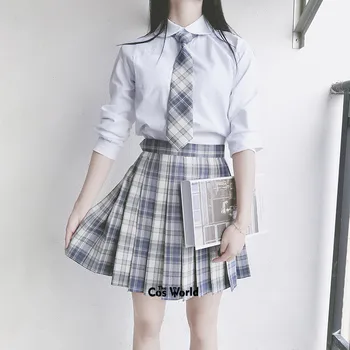 [Švelnus Peilis] Mergina Japonijos Vasaros Aukšto Juosmens Plisuotos Pledas Sijonai Moterims Suknelė JK Mokyklos Vienodos Studentų Šluostės