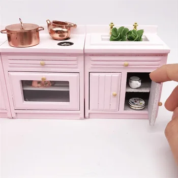 1:6/1:12 miniatiūriniai lėlių baldų, aksesuarų Mini virtuvės spintą kriauklė virimo counter žaislo modelis vaikai kolekcines Dovana