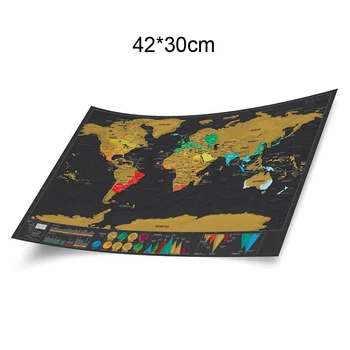 1 gabalas cilindro prabangus juodas pasaulio žemėlapį su individualizuotas įbrėžimų pasaulio žemėlapį, kambario, namo apdaila, sienų lipdukai