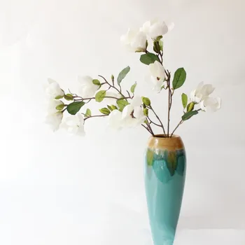 1 gabalas vienu filialu 7 vadovai magnolija augalai, dirbtinės gėlės, dirbtinių gėlių namuose draugais šalies vestuvių sodo dekoracijos