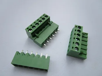 10 Vnt Arti Tiesios 6 pin/būdas Pikis 5.08 mm Varžtas Gnybtų Bloko Jungtis Žalia Spalva Pluggable Tipo Su Tiesiai pin