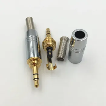 10vnt Aukso chromu padengtas 3,5 mm Male Plug Stereo Varžtas 4 mm Audio Ausinių Laido Jungties Adapteris