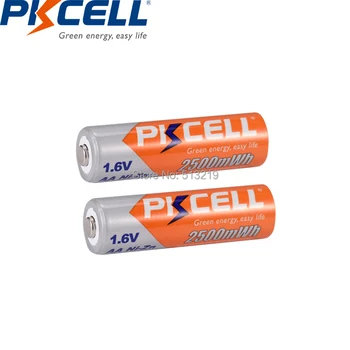 10VNT PKCELL baterijos AA Ni-Zn AA Įkraunamos Baterijos 1.6 V 2500mWh bateria Įkrovimo Batteriesfor Žaislai Fotoaparato baterijos