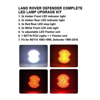 10vnt Rūkyti Priekinis + Galinis Rūko Žibintas Atbulinės eigos Žibintas Pilnas LED Gynėjas Upgrade Kit For Land Rover Defender 1990-2016
