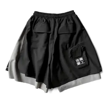11 BYBB TAMSU 2020 metų Hip-Hop Streetwear Shorts Mens Vasaros Atsitiktinis Harajuku Kratinys Netikrą Dviejų dalių Trumpos Kelnės Poilsiu Hipster