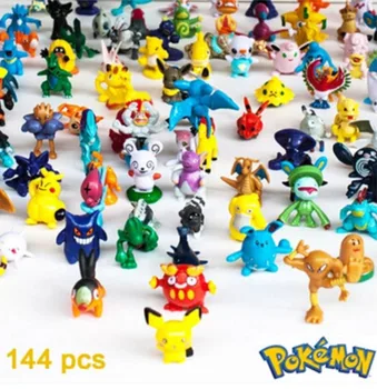 144pcs/72pcs Pikachus veiksmų skaičius, vaikų žaislai vaikams, Gimtadienio, Kalėdų dovanos, 2-3 Mini AnimeToy Duomenys Vaikams