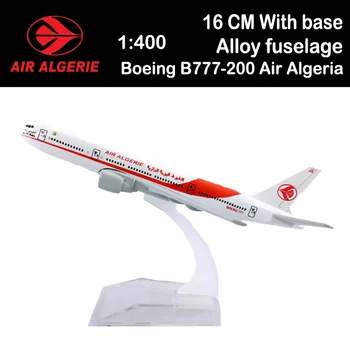 16CM 1:400 Boeing B777-200 Modelio Oro Alžyras Airlines Netauriųjų Metalų Lydinio, Orlaivių Plokštumos Lėktuvo Ekranas Suaugusių Berniukų Vaikas Kolekcija