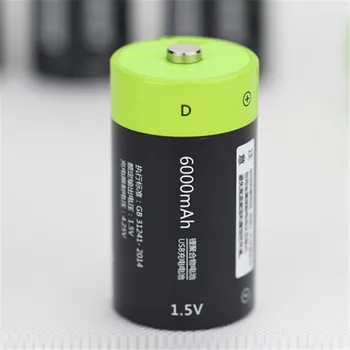 1pcs/daug ZNTER 6000mAh 1,5 V įkrovimo baterija (akumuliatorius D dydis USB ličio polimero baterija greitai įkrauti per Mikro USB kabelis