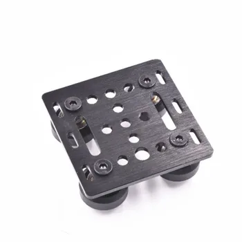 1pcs juodas Anoduoto Aliuminio V-Įpjovos Platformos Plokštės rinkinys - 20mm su kieto varantys