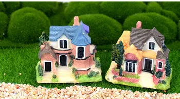 1piece Europos Namai Villa Pav Dekoratyvinis Mini Pasakų Sodas Animacinių filmų Kūrimo Statula Miniatiūriniai Moss Papuošalai Dervos Amatų