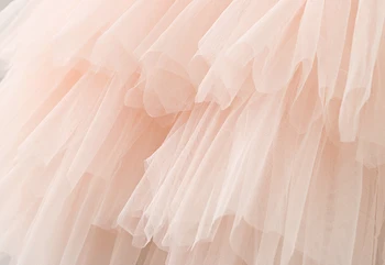 2016 Vaikų Drabužiai Nauji Pearl Merginos Princesė Suknelė Gėlių Mergaitės Suknelė Vintage Net Sluoksniuotas Pyragas Suknelė