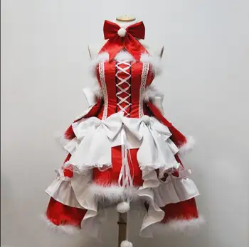 2017 2018 naujas Anime ir Animacinių filmų Kalėdų Helovinas merginos seksualus, saldus, mielas Lolita palace raudona Kalėdų cosplay Scenos kostiumų