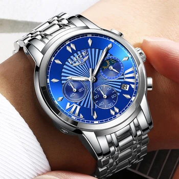 2020 LIGE Vandeniui Aukso laikrodis Vyrams Mados Kvarciniai Laikrodžiai Mens Visų Plieno Karinės Laikrodis Vyrų Spor Žiūrėti Relogio Masculino