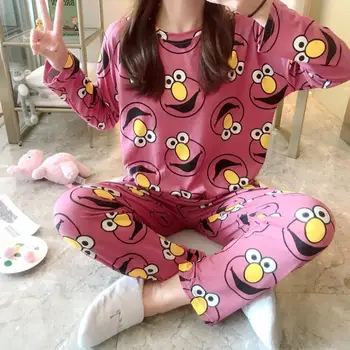 2020 m., Nauja Rudens Žiemos 2pieces Pižamos Nustatyti Moterų, Mergaičių Medvilnės Apvalios Kaklo Pižama Rinkiniai Teacup Katė Sleepwear Drabužių Nemokamai