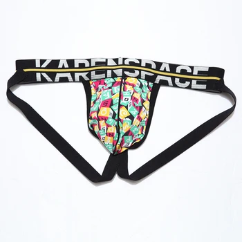 2020 m. naujo dizaino spausdinti bumbulas dėklas vyrų bikini jockstrap Mažas juosmens breathableMen Seksuali Trumpikės Jockstrap Vyras Underpant