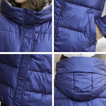 2020 Moterų Žiemos Ilgos Parkas Gobtuvu Kietas Puffer Jacket Moterų Plius Dydis Prarasti Stovėti Apykaklės Medvilnė Paminkštinimas Storas Kailis Ponios