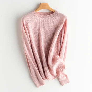 2020 naujas Moterų Kašmyrui Megztiniai O-kaklo apvalios apykaklės visą rankovėmis storas megztinis vientisų minkštas šiltas žiemą megztinis
