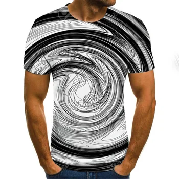 2020 naujas Vasaros Mados Spalvinga 3D Spausdinimo Trumpas Rankovės Vyrų T-Shirt Atsitiktinis Apvalios Kaklo marškinėliai Įdomus Sukasi Modelis Gatvės Krešulys