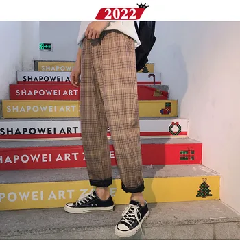 2022 Streetwear Geltonos Spalvos Pledas Kelnės Vyrams Poilsiu 2019 M. Vyras Atsitiktinis Tiesiai Haremo Kelnės Vyrams Korėjos Hip-Hop Track Pants Plus Size