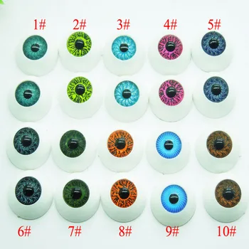 20Pcs(10pairs) Pusė Apvalios Plastikinės Lėlės Akys Mix spalva BJD AKIS, Lėlės Dollfie Akių Obuolius Didmeninė 16mm